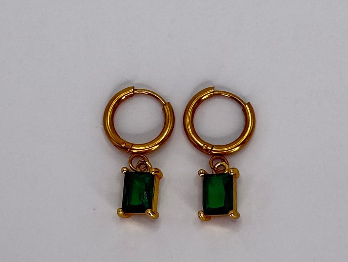 Orecchini pendenti pietra verde