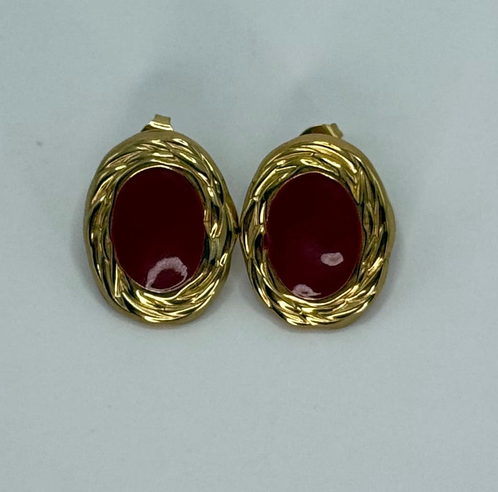 Orecchini pietra bordeaux