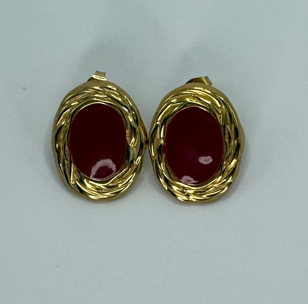 Orecchini pietra bordeaux