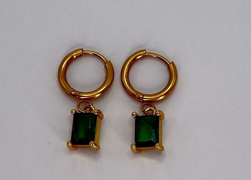 Orecchini pendenti pietra verde