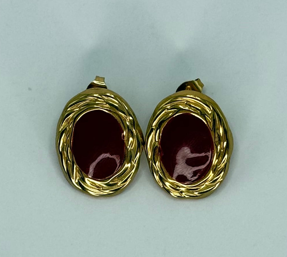 Orecchini pietra bordeaux