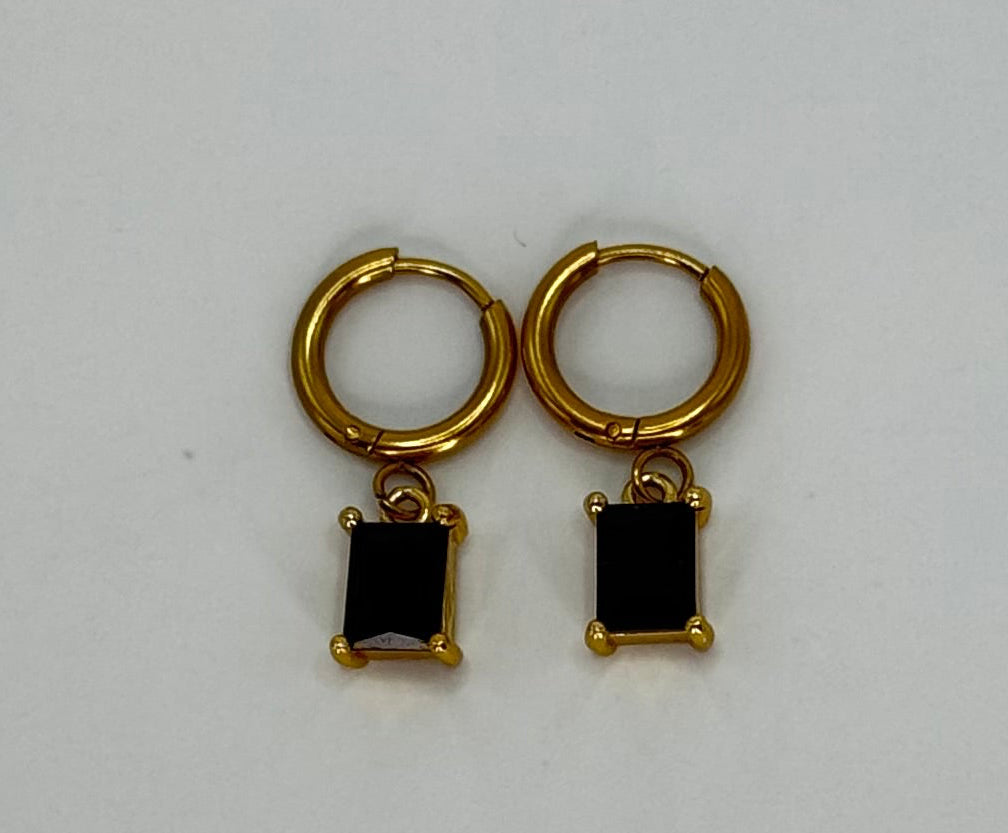 Orecchini pendenti pietra nera